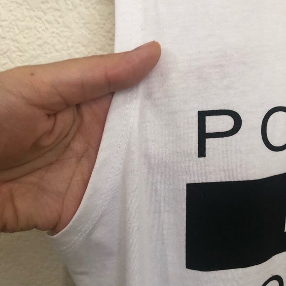 On Fire Fringe Hem βPositive" Tank Top Juniors Large NWOT - Picture 9 of 12